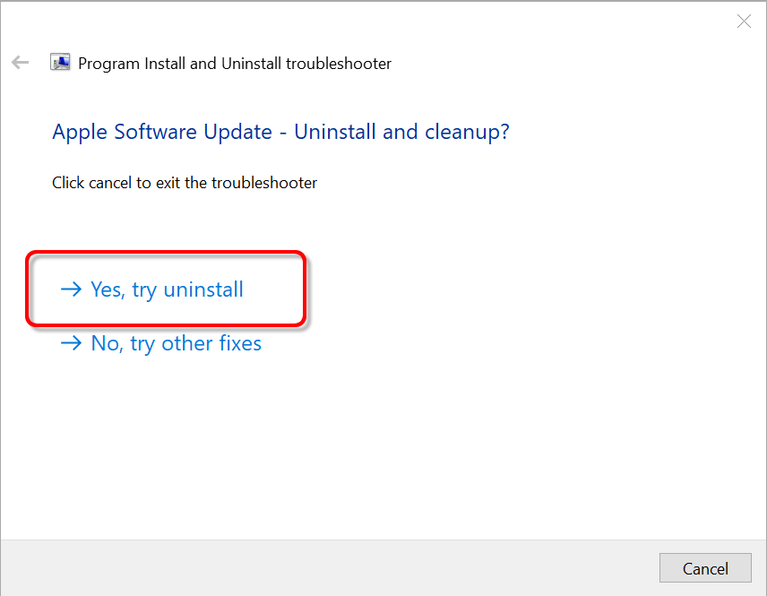 使用“Microsoft Program Install and Uninstall Troubleshooter”程序